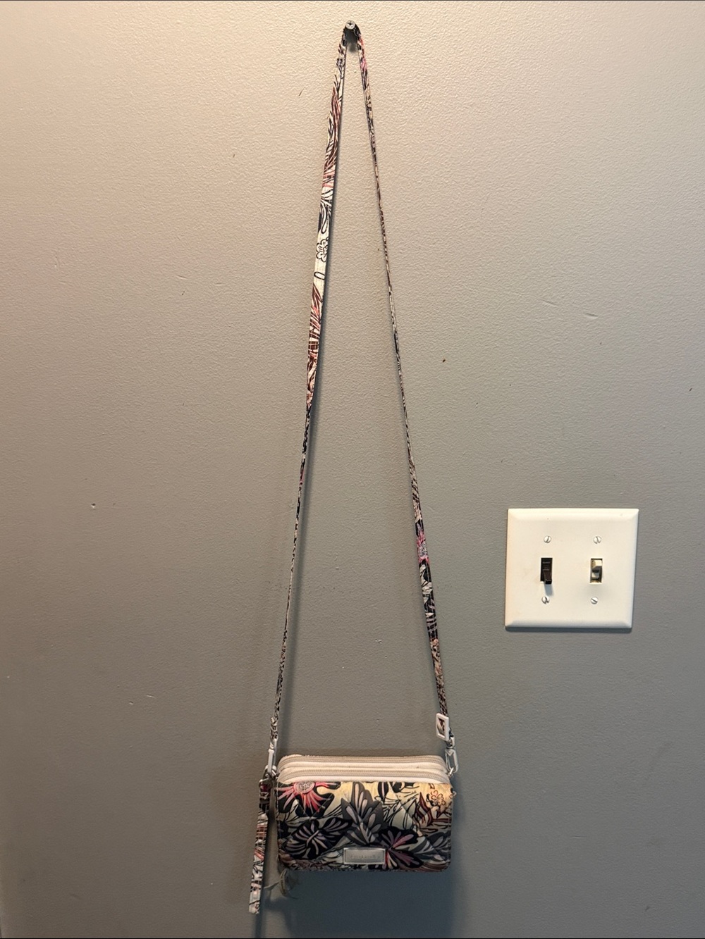 Vera Bradley Cream and Pink Floral Crossbody